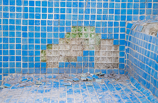 Pools tiles falling off